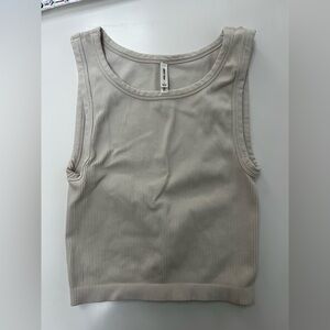 Sunday Best from Aritzia. Ribbed Tank Top - Light beige.